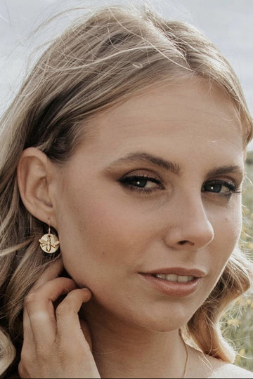 Wisteria London Gold Bee Coin Earrings Wisteria London